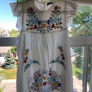 White Embroidered Dress